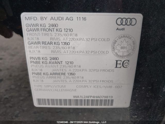 WA1L2AFP4HA079819 Audi Q5