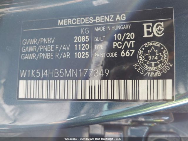 W1K5J4HB5MN177349 Mercedes-Benz m260