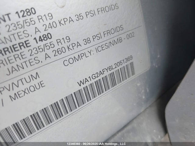 WA1G2AFY6L2051369 Audi 2020