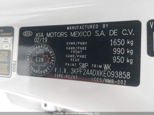 3KPF24ADXKE093858 KIA mpi nu