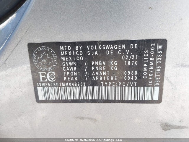 3VWE57BU1MM048963 Volkswagen tsi
