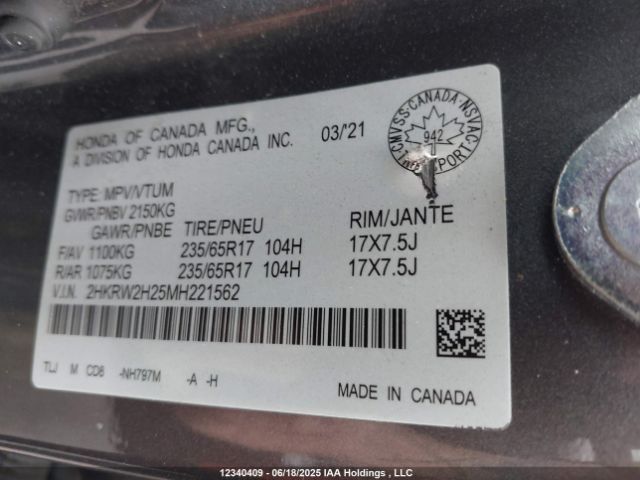 2HKRW2H25MH221562 Honda l15be