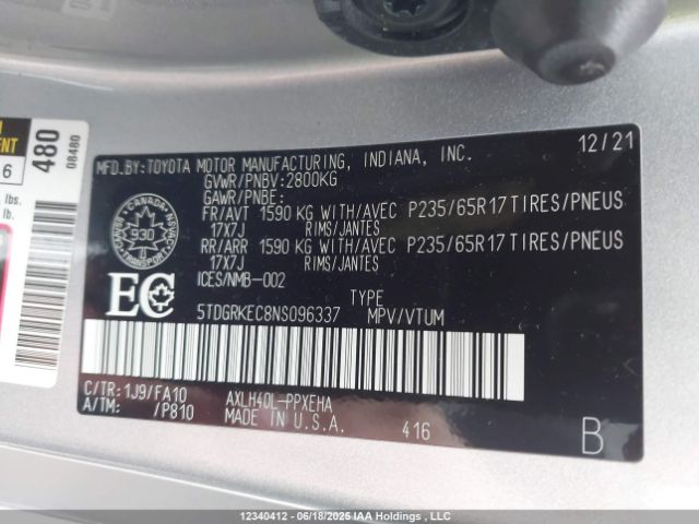 5TDGRKEC8NS096337 Toyota a25a-fxs, 5nm