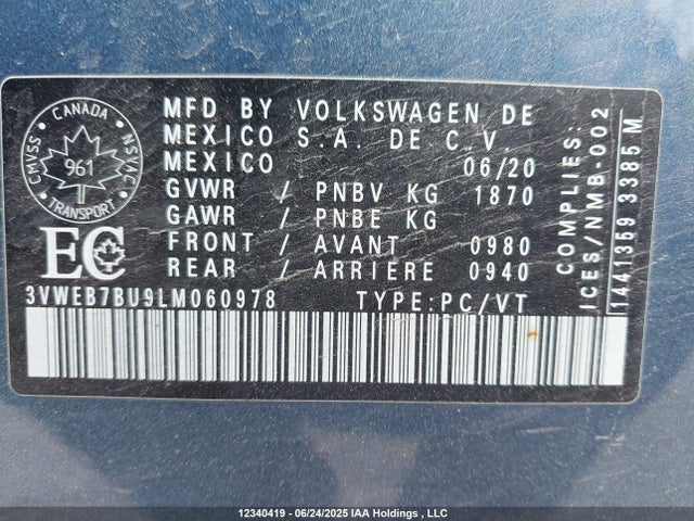 3VWEB7BU9LM060978 Volkswagen 1.4 tsi