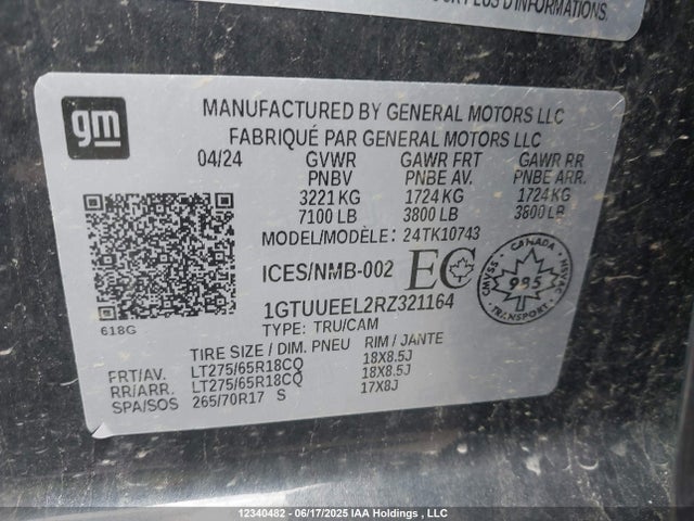1GTUUEEL2RZ321164 GMC l87