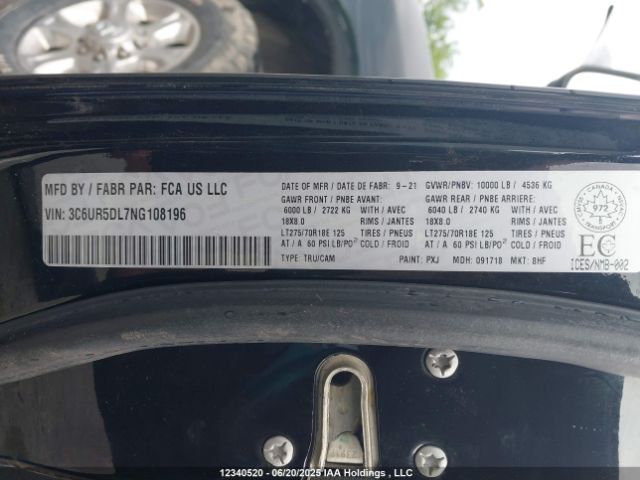 3C6UR5DL7NG108196 Dodge 2022