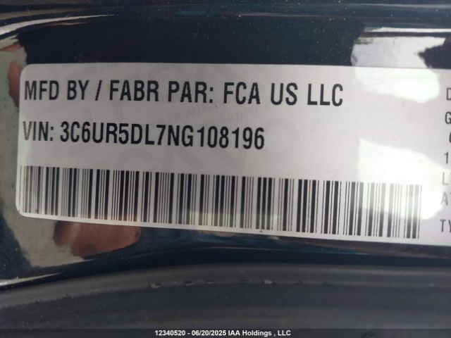 3C6UR5DL7NG108196 Dodge 2022