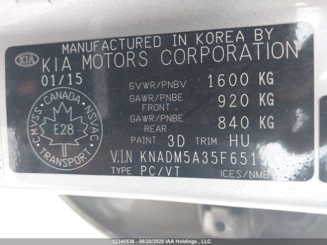 KNADM5A35F6519401 KIA dohc gamma