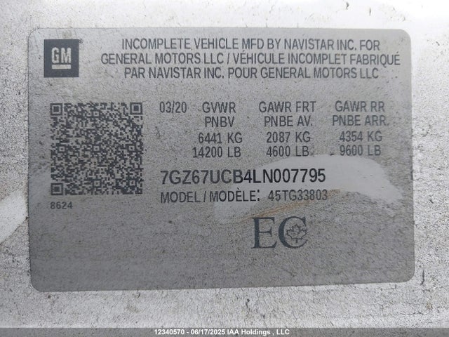 7GZ67UCB4LN007795 GMC Lc8 Flexible Fuel Gen 1