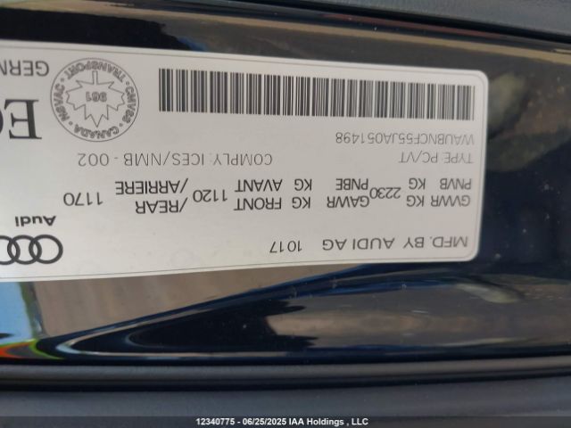 WAUBNCF55JA051498 Audi A5