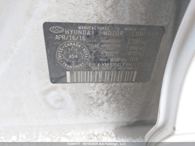 KMHD84LFXHU175034 Hyundai 2017