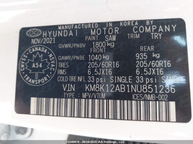 KM8K12AB1NU851236 Hyundai mpi nu pe