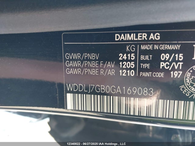 WDDLJ7GB0GA169083 Mercedes-Benz Cls-Class