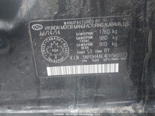 5NPDH4AE4FH560773 Hyundai dohc mpi nu