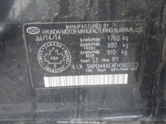 5NPDH4AE4FH560773 Hyundai dohc mpi nu