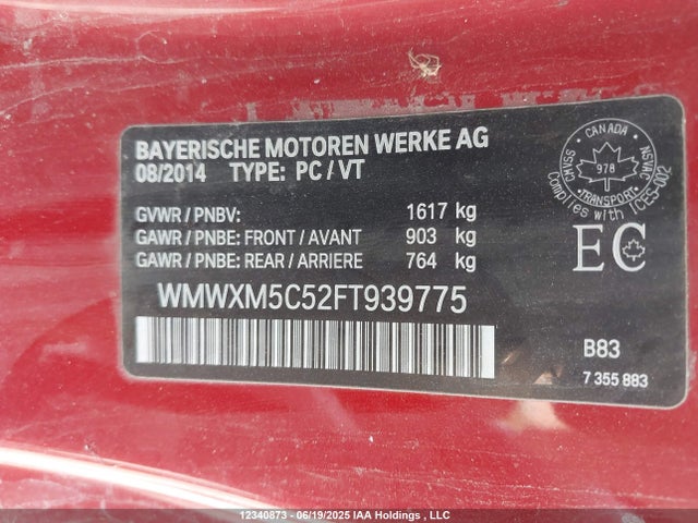 WMWXM5C52FT939775 Mini 2015