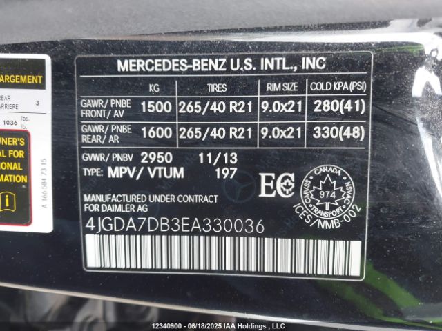 4JGDA7DB3EA330036 Mercedes-Benz 2014