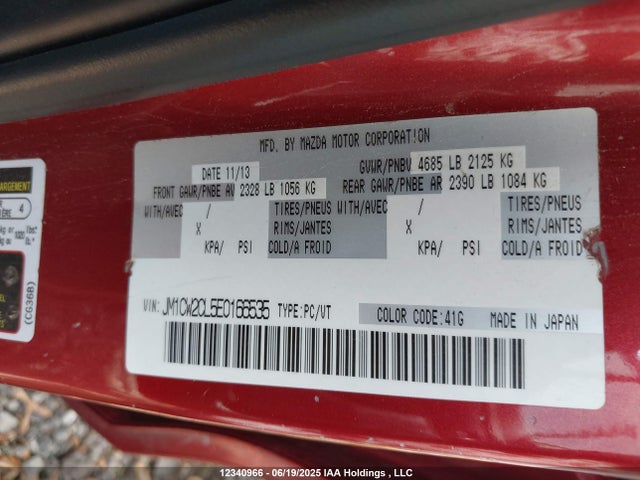 JM1CW2CL5E0166535 Mazda l5x