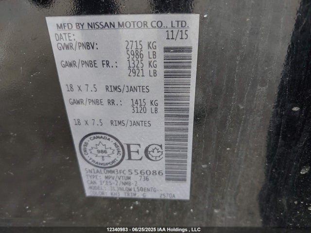 5N1AL0MM3FC556086 Infiniti QX60