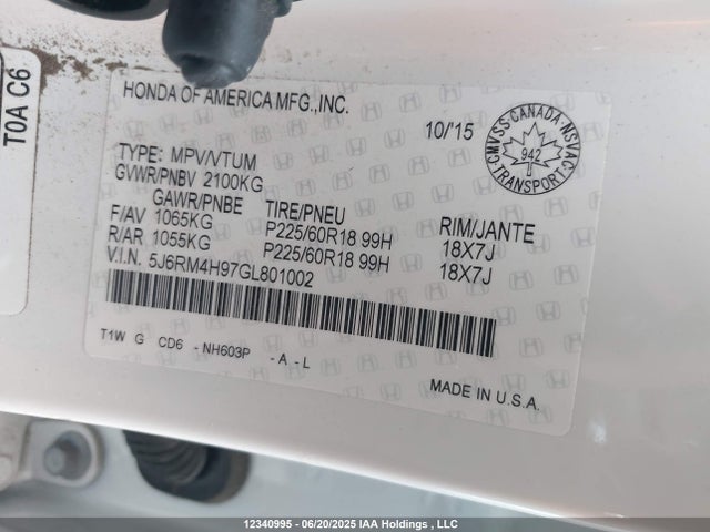 5J6RM4H97GL801002 Honda k24w9