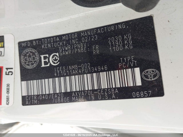 4T1G11AK4PU134946 Toyota a25a-fks