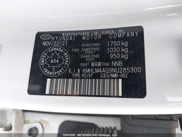 KMHLM4AG9NU285300 Hyundai mpi nu pe