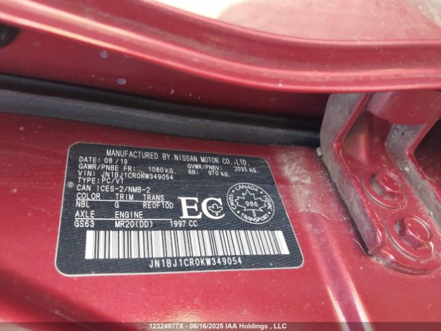 JN1BJ1CR0KW349054 Nissan Qashqai S/sl/sv