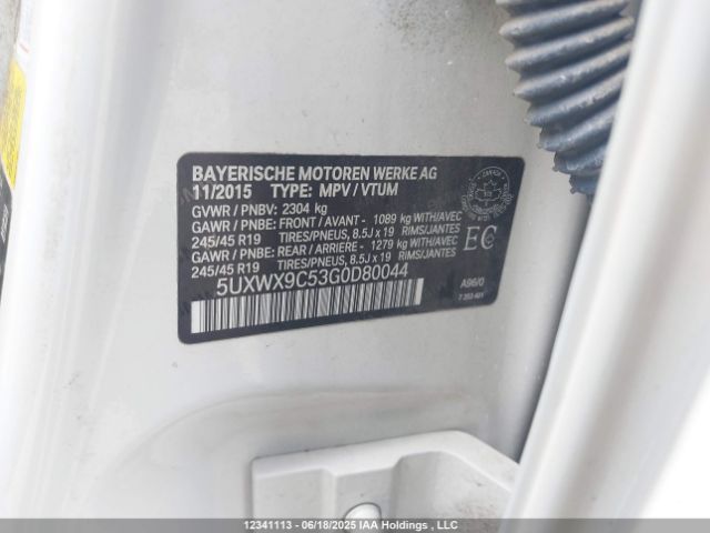 5UXWX9C53G0D80044 BMW 2016