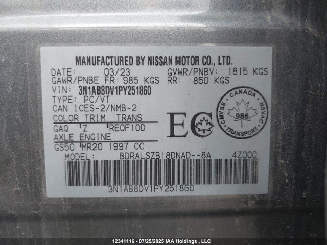 Nissan 2023 2023 3N1AB8DV1PY251860 Image 9