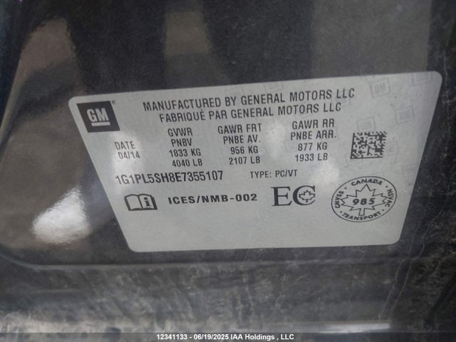 1G1PL5SH8E7355107 Chevrolet luw