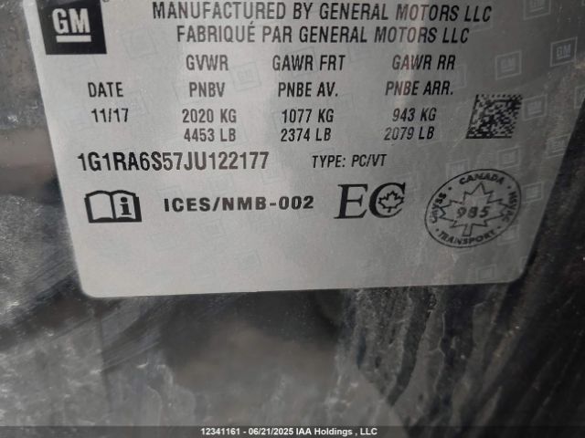 1G1RA6S57JU122177 Chevrolet l3a - direct injection, variable valve timing, hybrid, gen 1