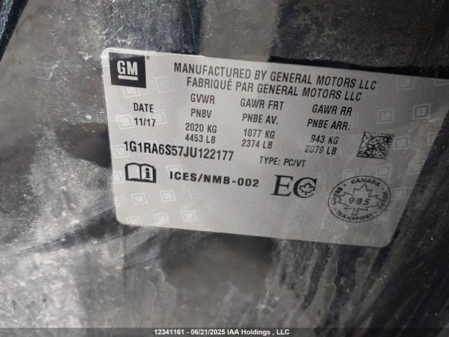 1G1RA6S57JU122177 Chevrolet l3a - direct injection, variable valve timing, hybrid, gen 1