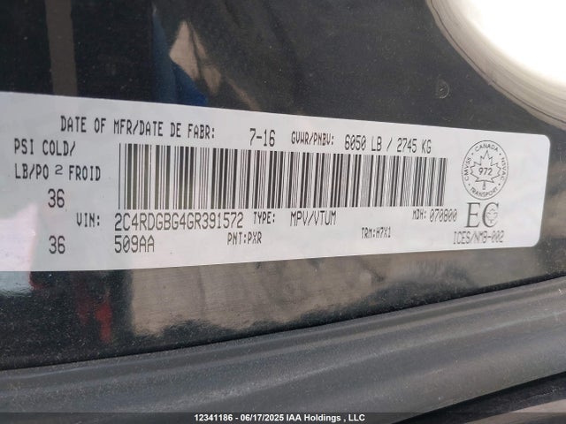 Dodge Grand Caravan 2016 2C4RDGBG4GR391572 Image 9