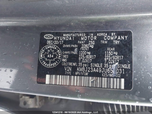 KM8J23A49JU653031 Hyundai gdi nu