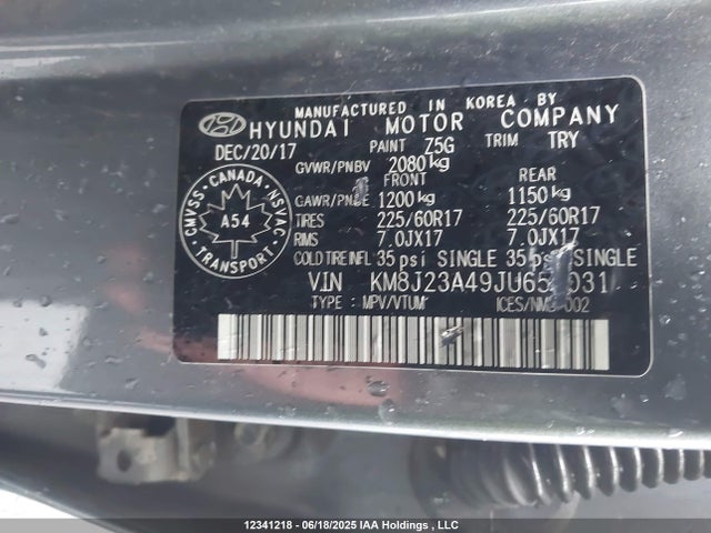 KM8J23A49JU653031 Hyundai gdi nu