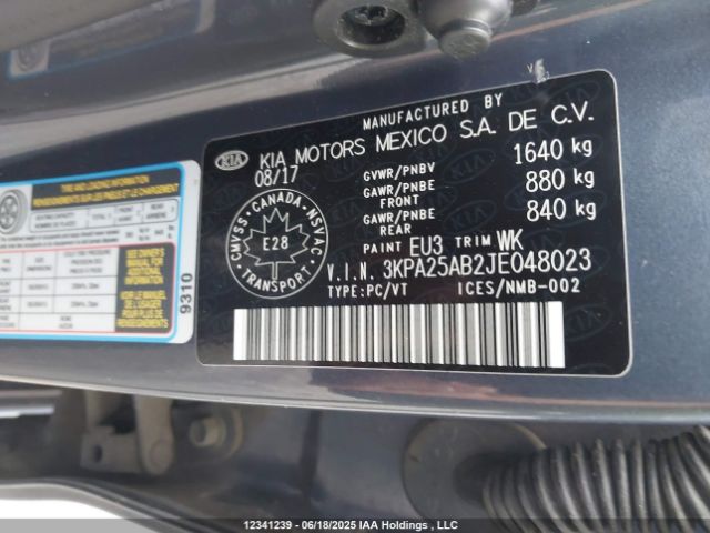 3KPA25AB2JE048023 KIA gdi gamma