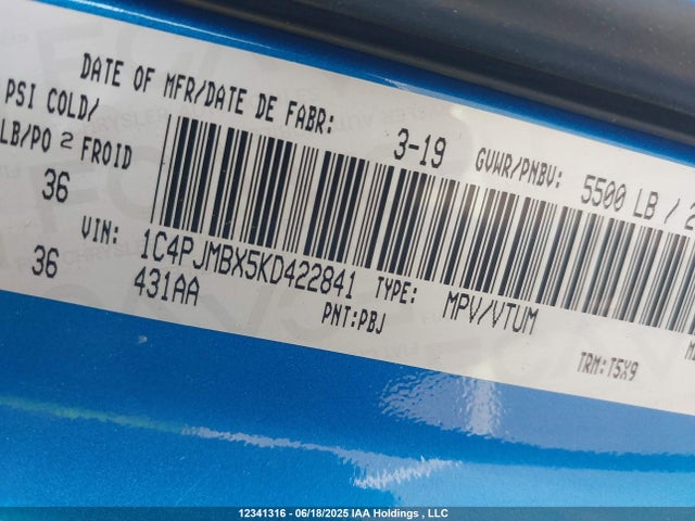 1C4PJMBX5KD422841 Jeep Cherokee