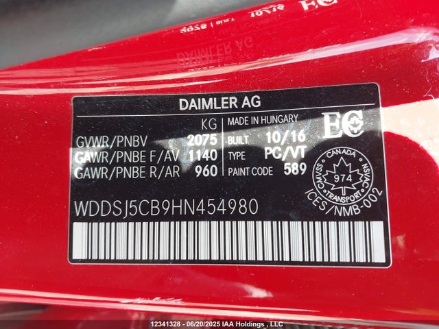 WDDSJ5CB9HN454980 Mercedes-Benz 2017