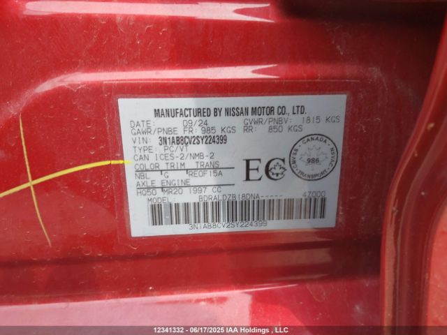 3N1AB8CV2SY224399 Nissan 2025