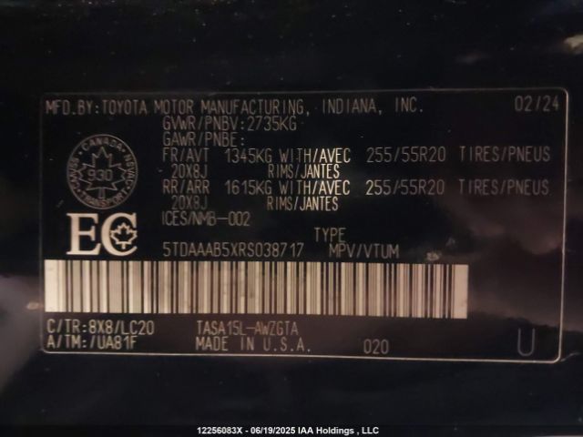 5TDAAAB5XRS038717 Toyota t24a-fts