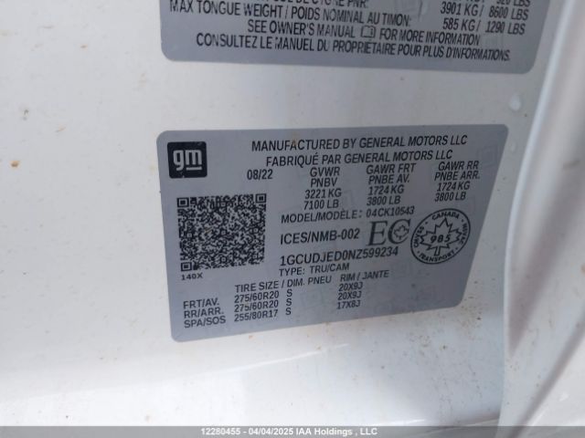 1GCUDJED0NZ599234 Chevrolet Silverado 1500 High Country