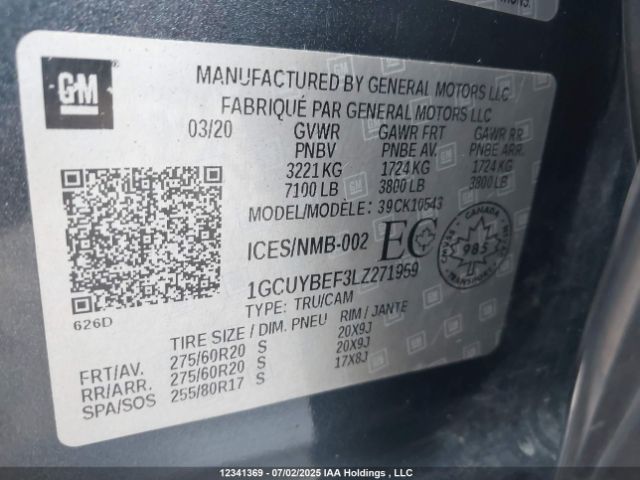 1GCUYBEF3LZ271959 Chevrolet l82 - di, afm, alum, gen 5, var 1