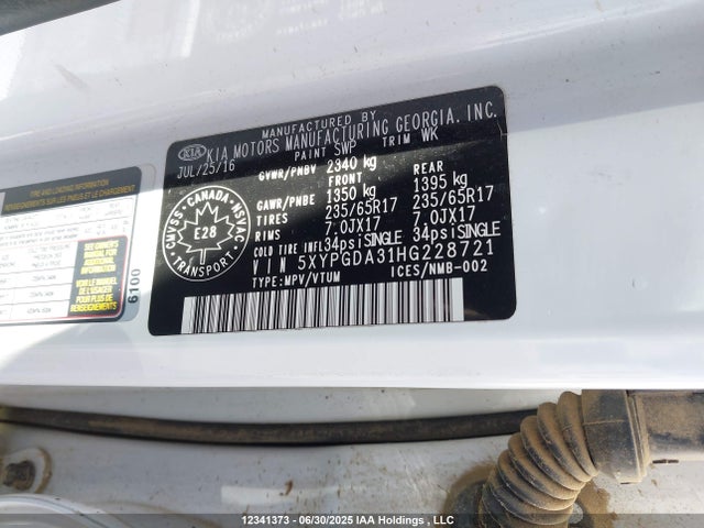 5XYPGDA31HG228721 KIA 2017