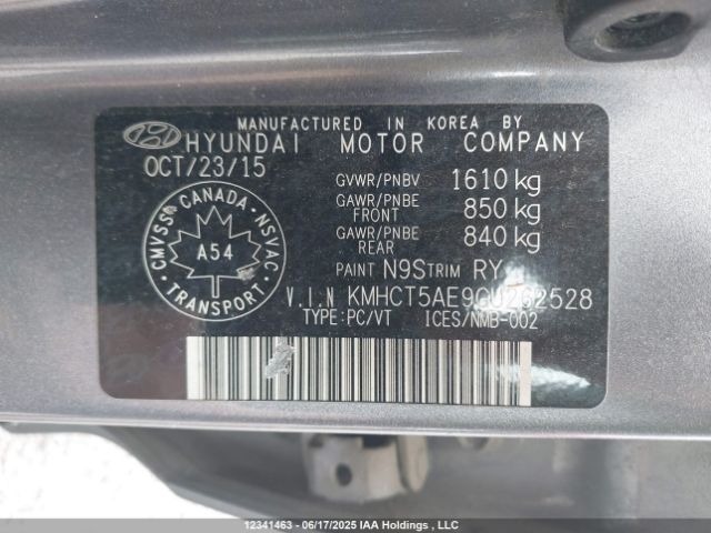 KMHCT5AE9GU262528 Hyundai dohc gdi gamma