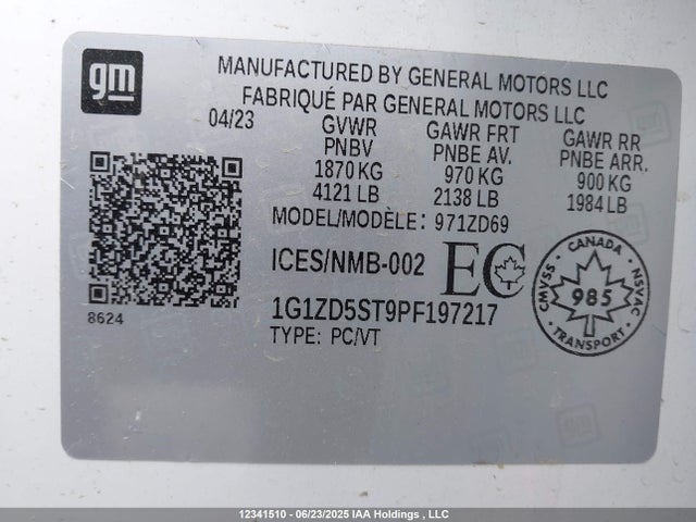 1G1ZD5ST9PF197217 Chevrolet lfv