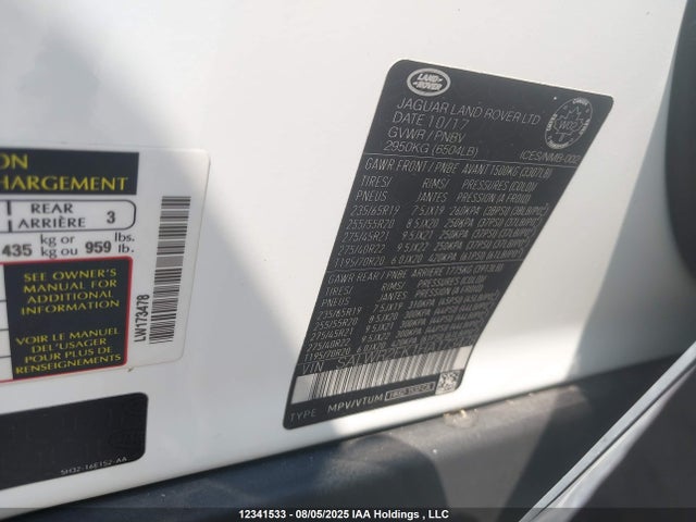 SALWR2FK1HA173478 Land Rover td6 lev3 lev160