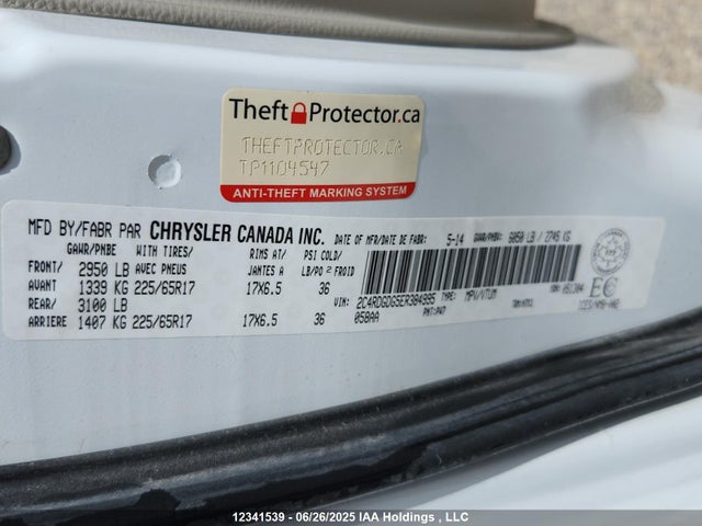 Dodge 2014 2014 2C4RDGDG5ER384995 Image 9