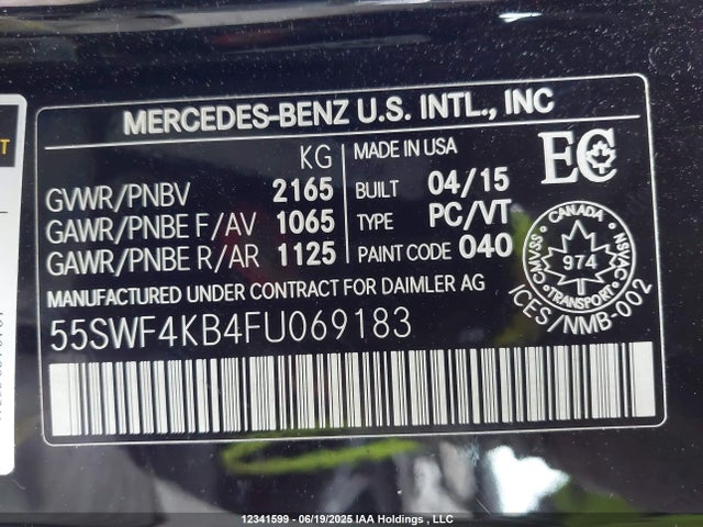 55SWF4KB4FU069183 Mercedes-Benz C-Class