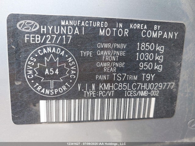 KMHC85LC7HU029777 Hyundai gdi kappa