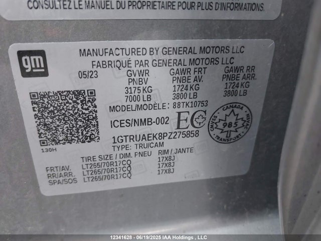 1GTRUAEK8PZ275858 GMC l3b